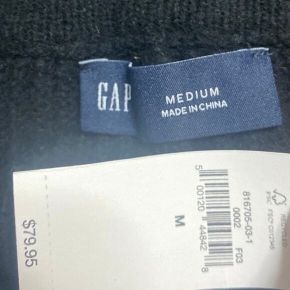 NEW Gap Cashsoft Shaker-Stitch Black High Rise Rib Wide Leg Sweater Pants Size M - Picture 5 of 5